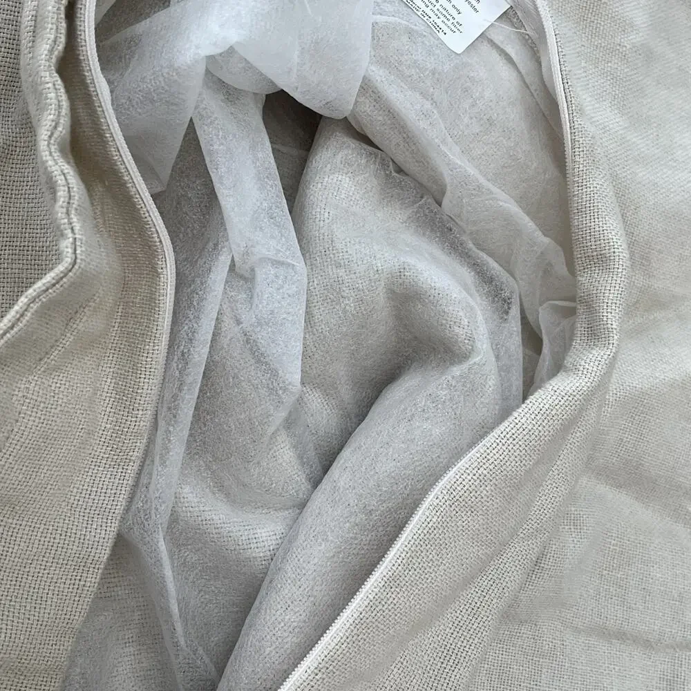 Square 100% Linen Pillow Sham 20 in x 20 in Sand Beige Zipper Closure
